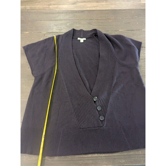 Coldwater Creek 2x 20-22 V-neck 3 Button With Cap Sleeve Vest Deep Purple - Picture 3 of 9